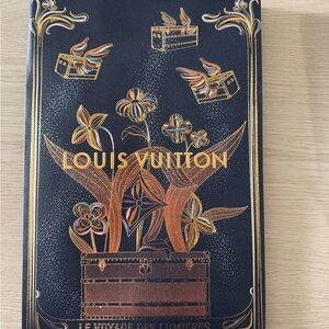 Louis Vuitton Black and Gold Floral paper bag